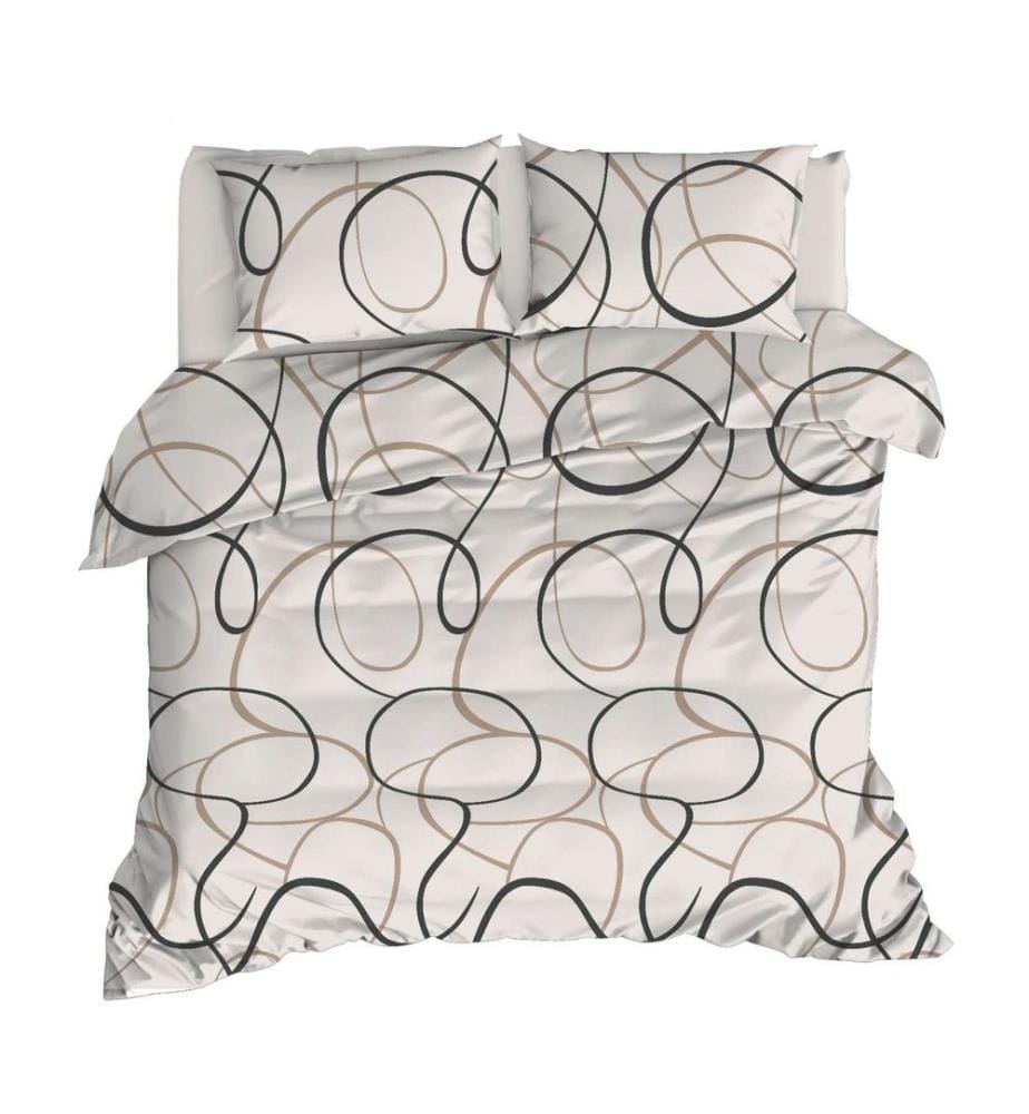 Bettwäsche-Set (Kingsize), Creme, 65 % Baumwolle / 35 % Polyester