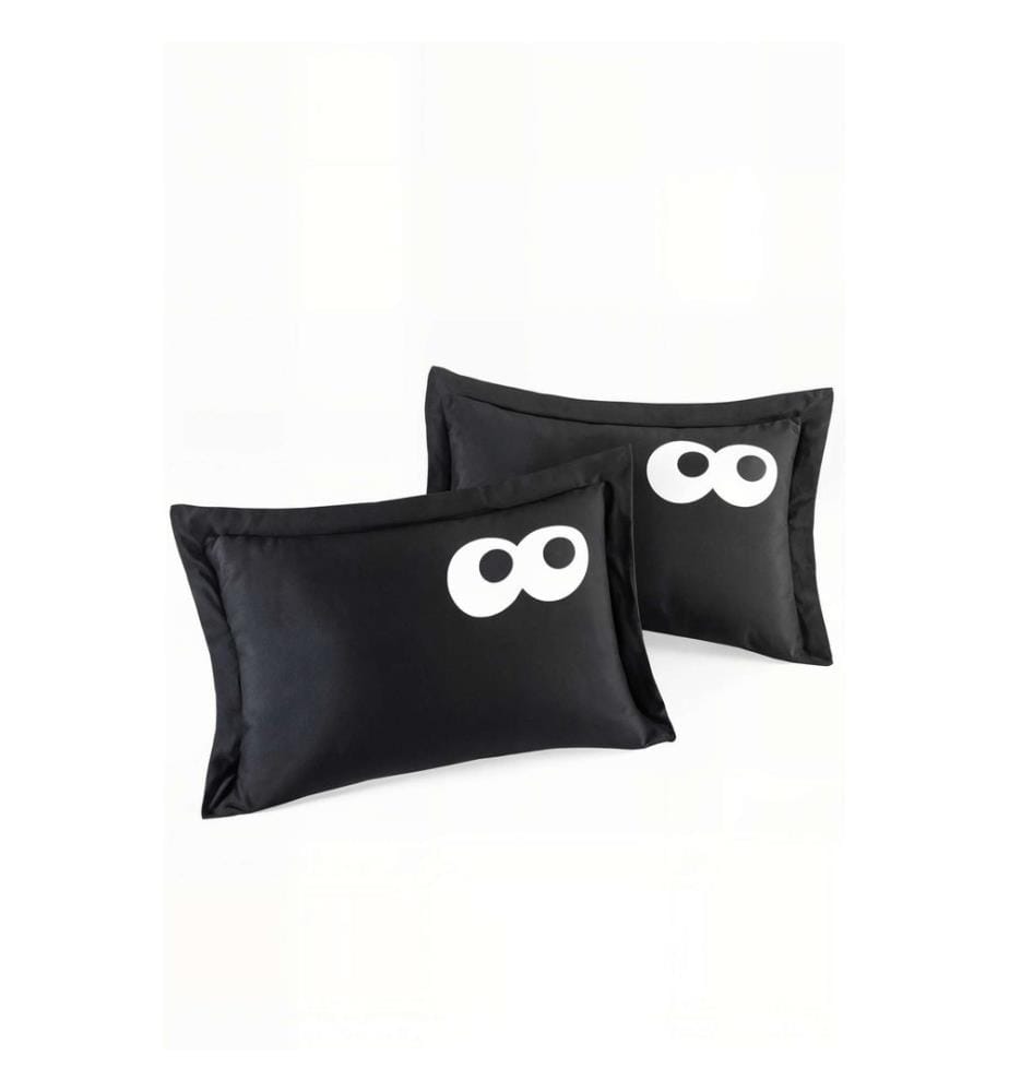 Ensemble linge de lit (kingsize), noir, 65 % coton / 35 % polyester
