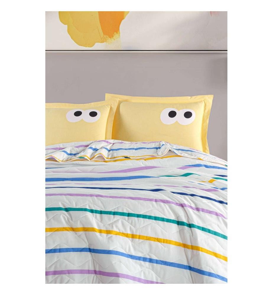 King Quilted Bedspread Set, Yellow, 65% COTTON / 35% POLYESTER (Cover) /