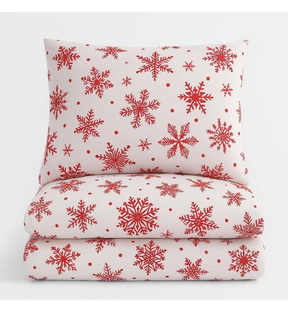 Set copripiumino Super King, bianco e rosso, 70% cotone / 30% poliestere