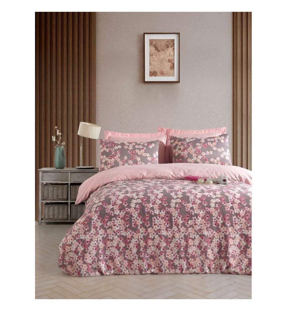 Parure de lit en satin pour une personne, lilas, 70 % coton / 30 % polyester