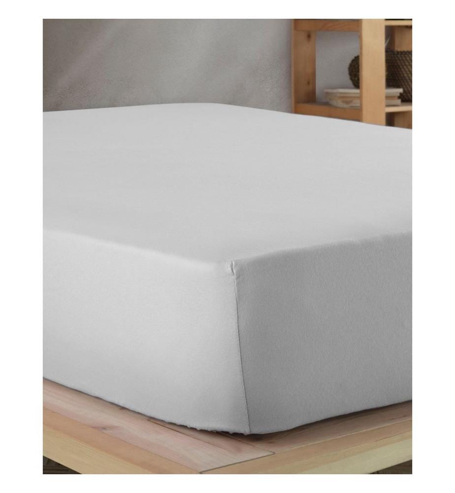 Drap-housse en jersey, taille S (lit simple), gris, 100 % coton