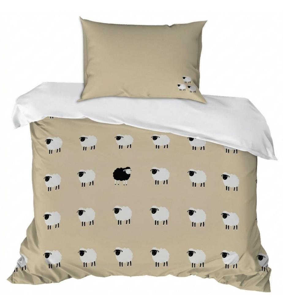 Parure de lit simple, jaune beurre, 70 % coton / 30 % polyester