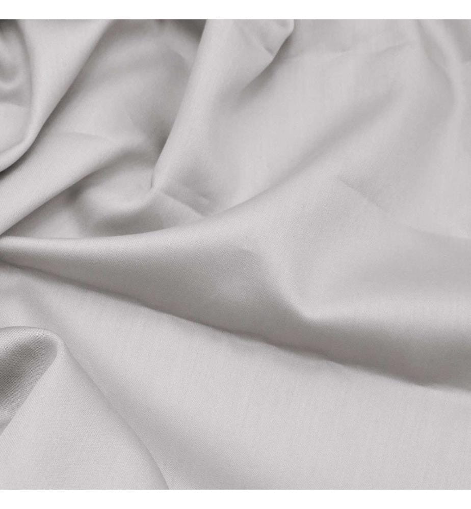 Drap-housse en satin pour lit double, gris clair, 100 % satin de coton