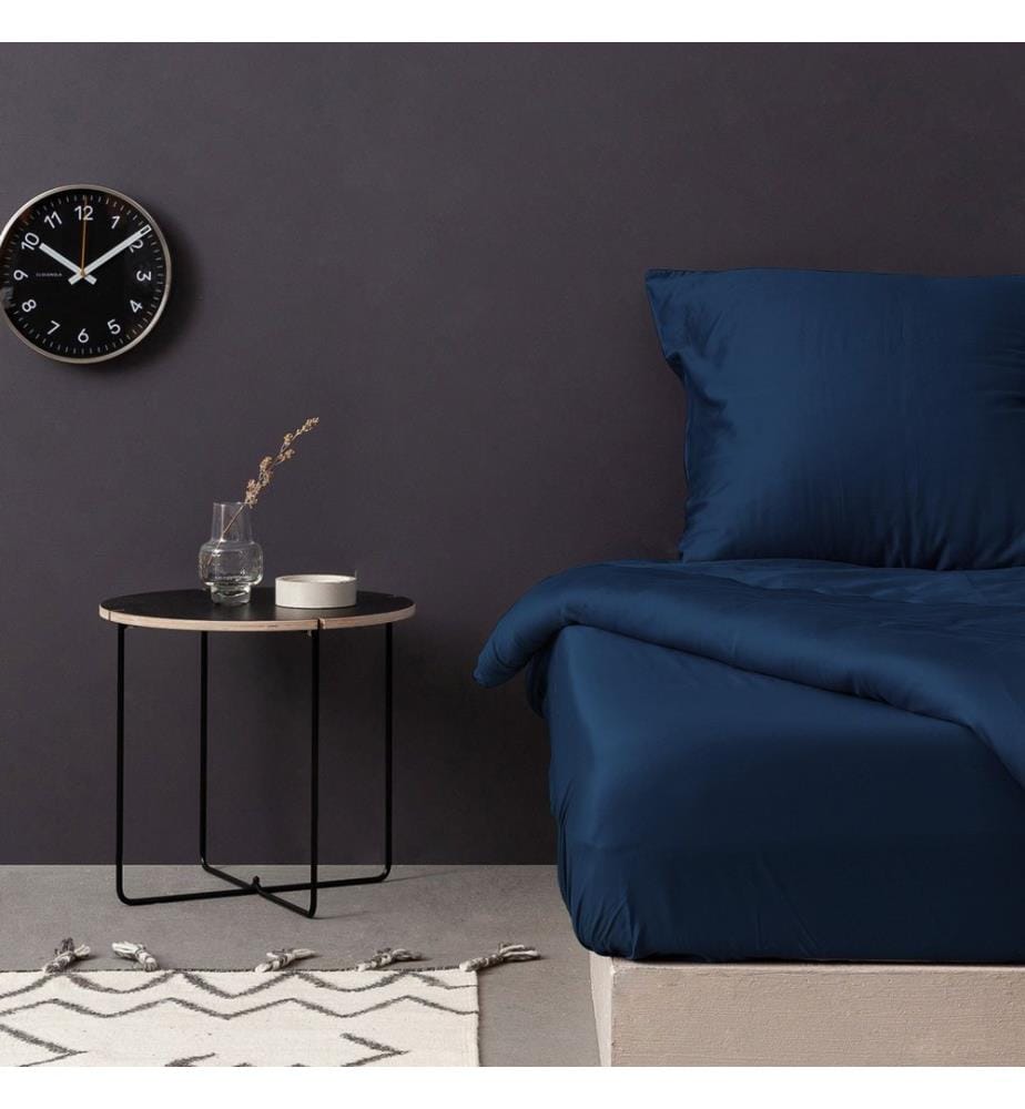 Drap-housse en satin, taille double XL, bleu pétrole, 100 % satin de coton