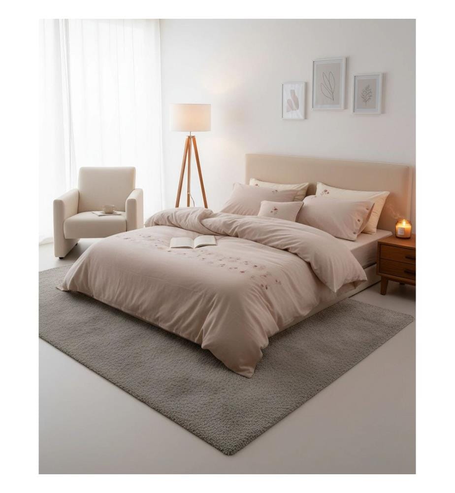 Set copripiumino Ranforce King, rosa antico, 100% cotone
