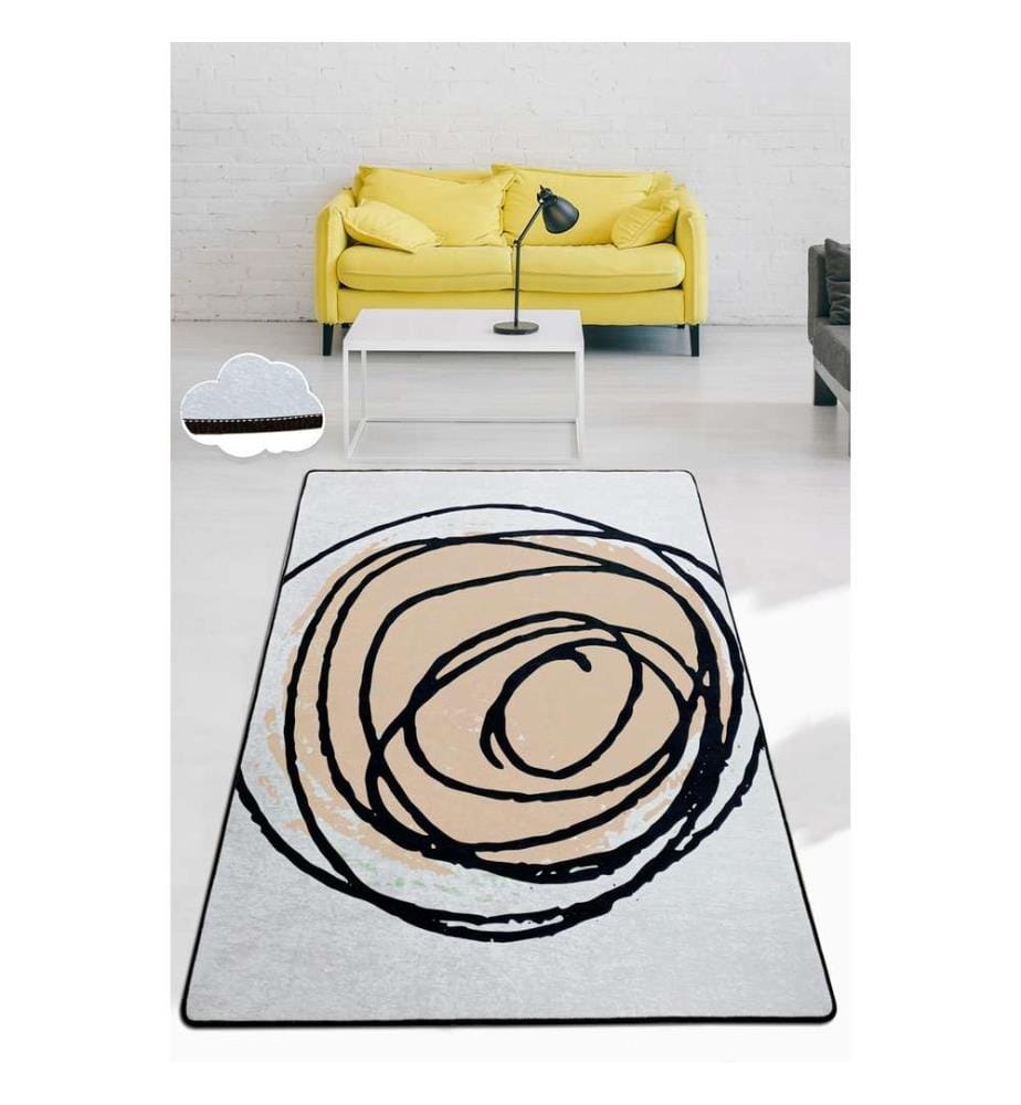 Tapis de salle, Beige, Black, Grey, 100% Polyester, 80 x 100 cm