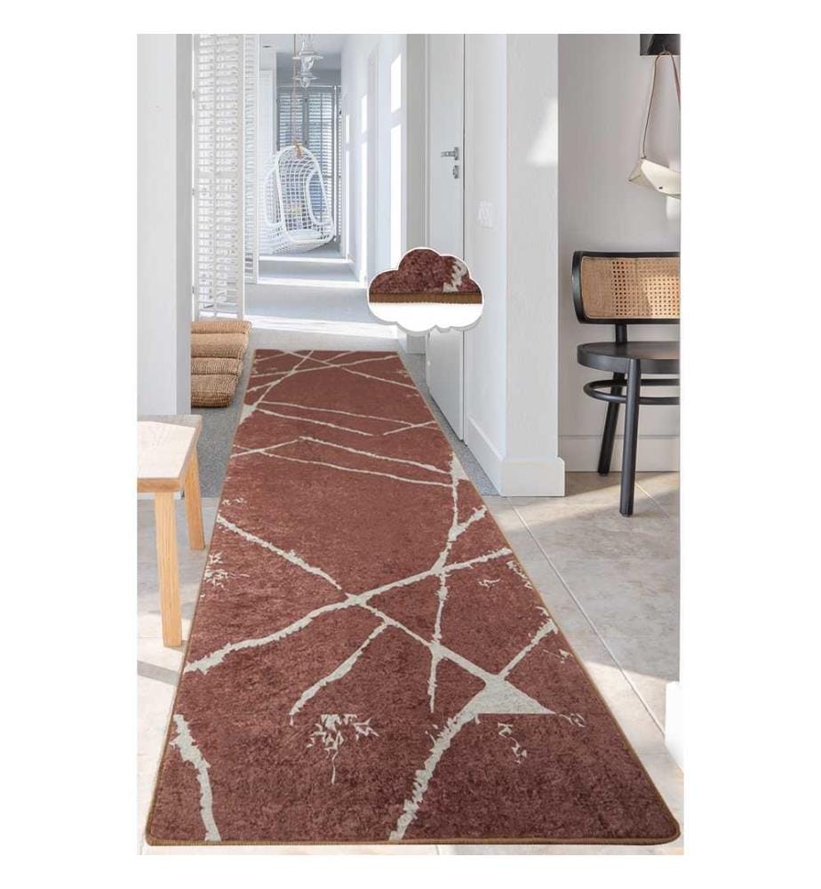 Tapis de hall, Tile Red, 100% Polyester, 80 x 100 cm