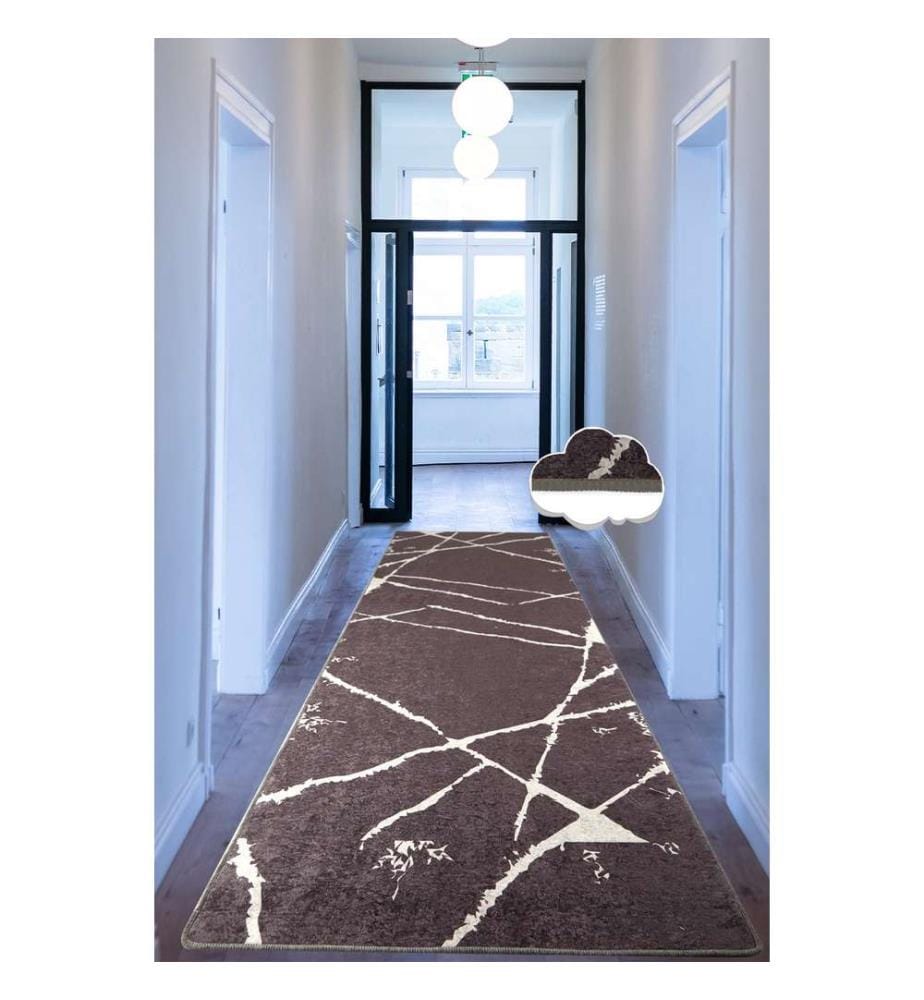 Tapis de salle, gris, 100% polyester, 150 x 300 cm
