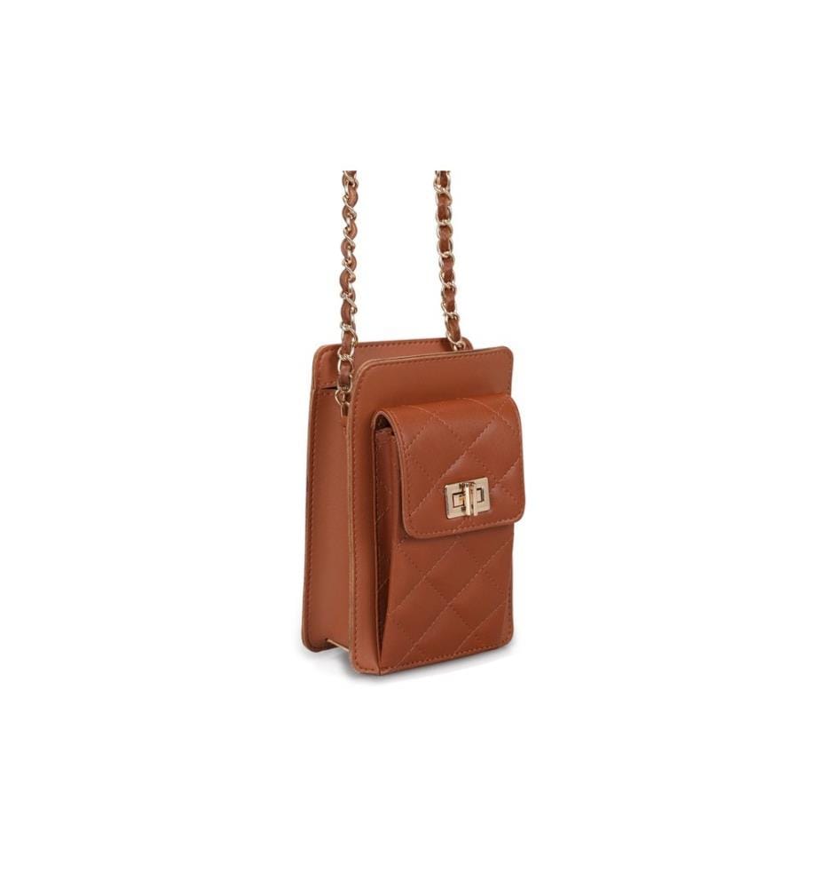 Borsa a tracolla, Tan, 100% pelle polivinilica