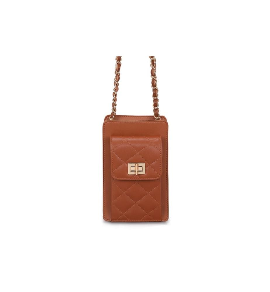 Borsa a tracolla, Tan, 100% pelle polivinilica