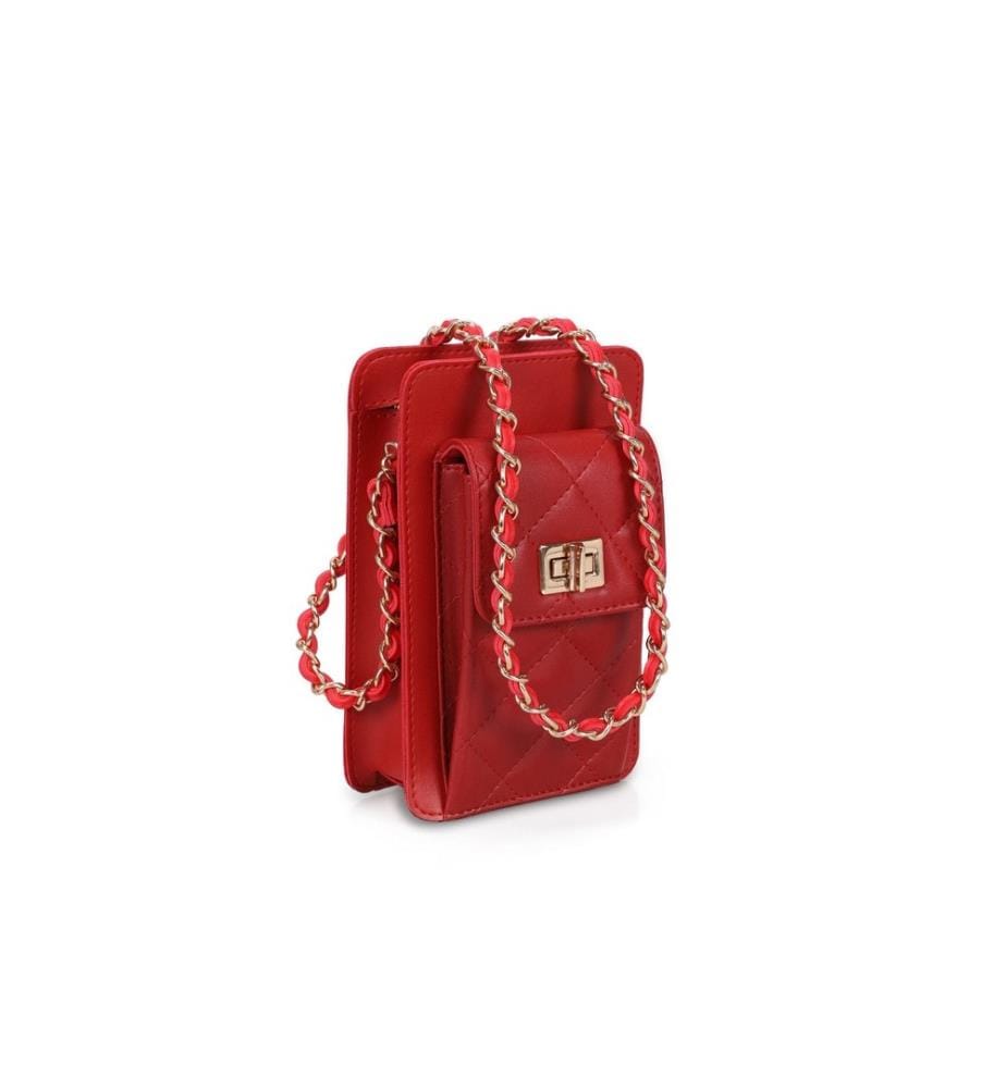 Borsa a tracolla, Rosso, 100% pelle polivinilica