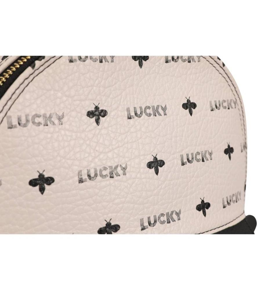 Sac à dos, Cream, Black, 100% Polyvinyl Leather