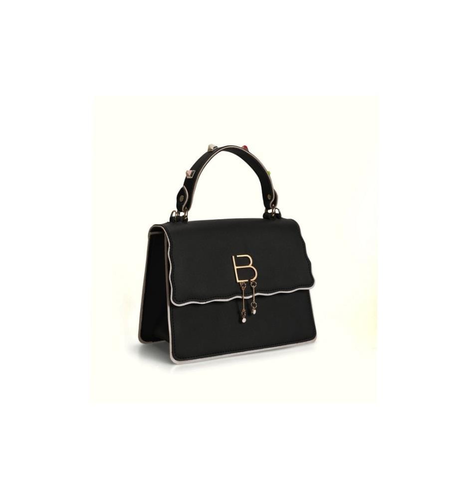 Sac à main, noir, 100% cuir polyvinyle