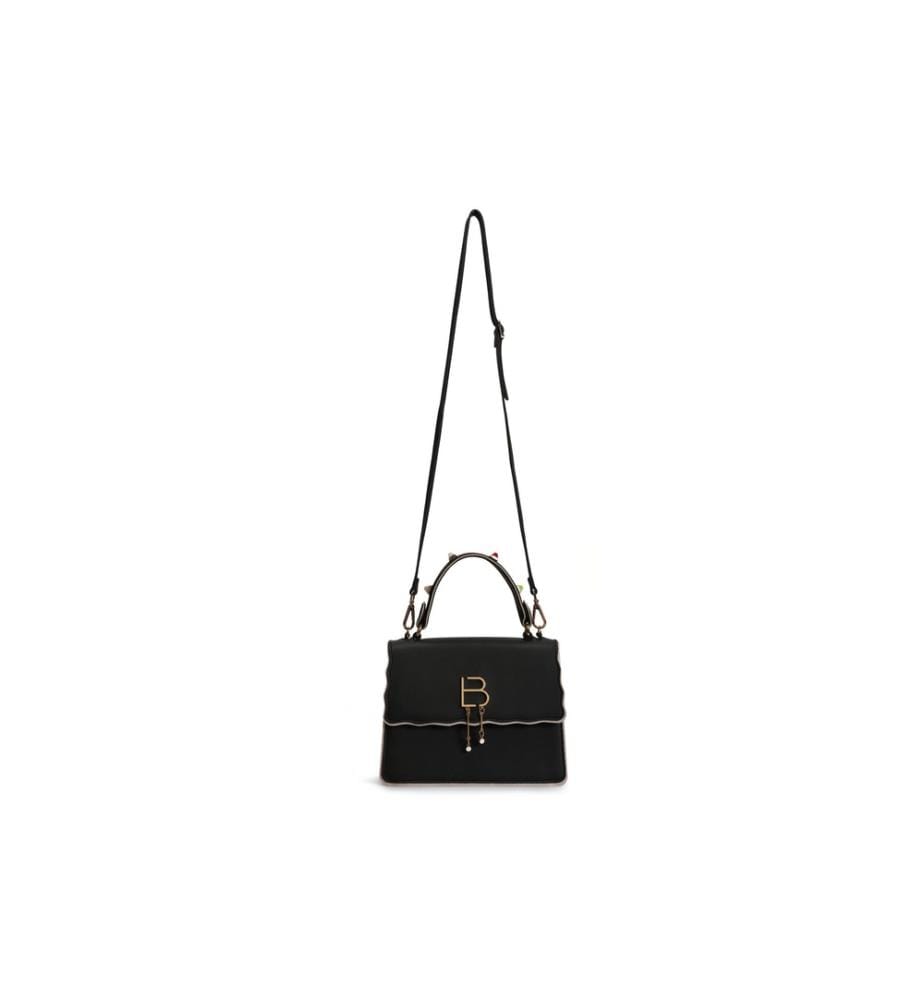 Sac à main, noir, 100% cuir polyvinyle