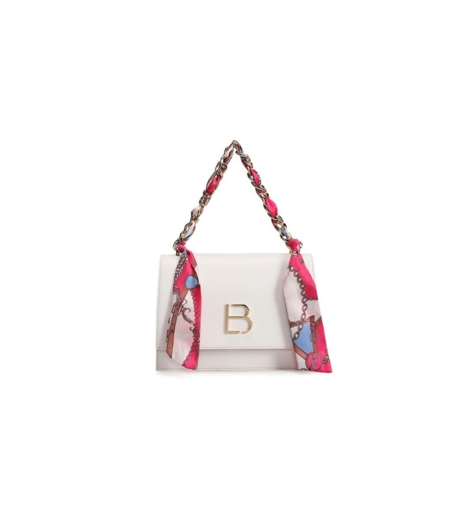Sac à bandoulière, blanc, 100% cuir polyvinylique