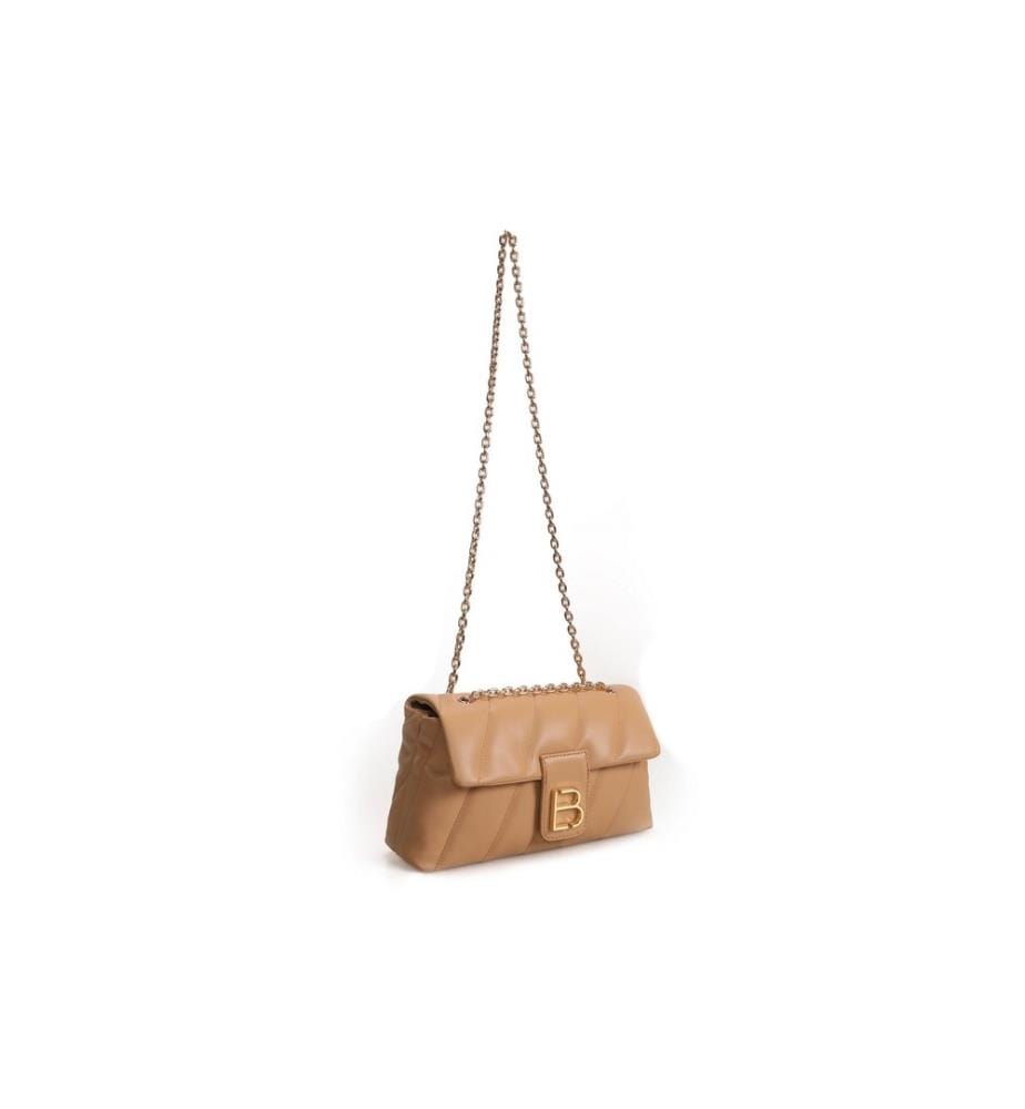 Shoulder Bag, Camel, 100% Polyvinyl Leather