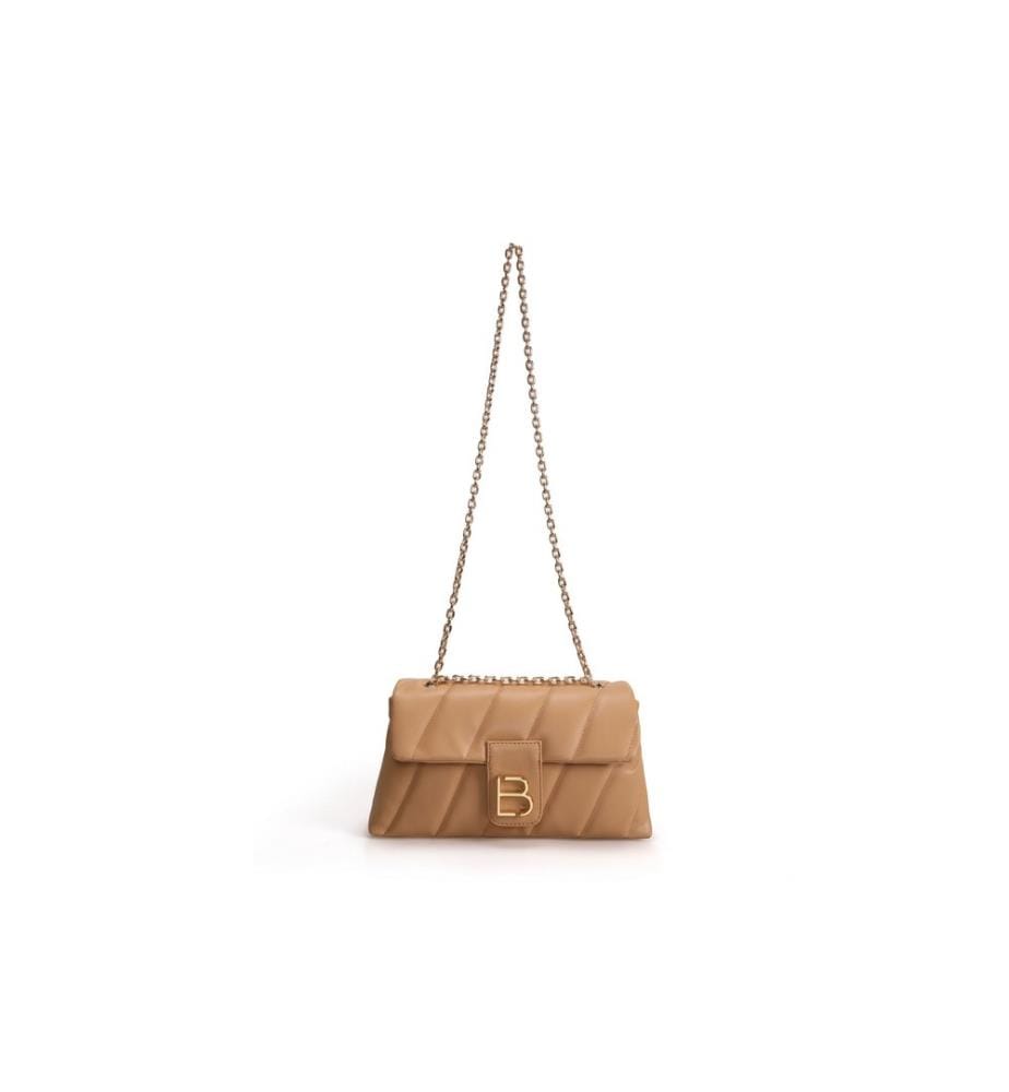 Shoulder Bag, Camel, 100% Polyvinyl Leather