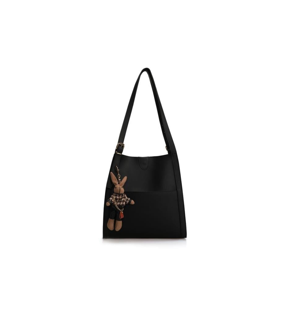 Sac fourre-tout, noir, 100% cuir polyvinylique