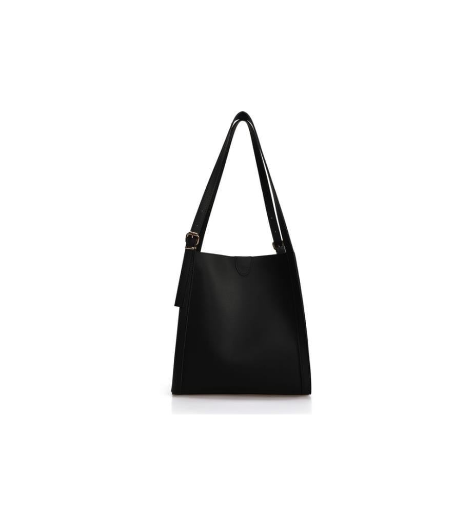 Sac fourre-tout, noir, 100% cuir polyvinylique