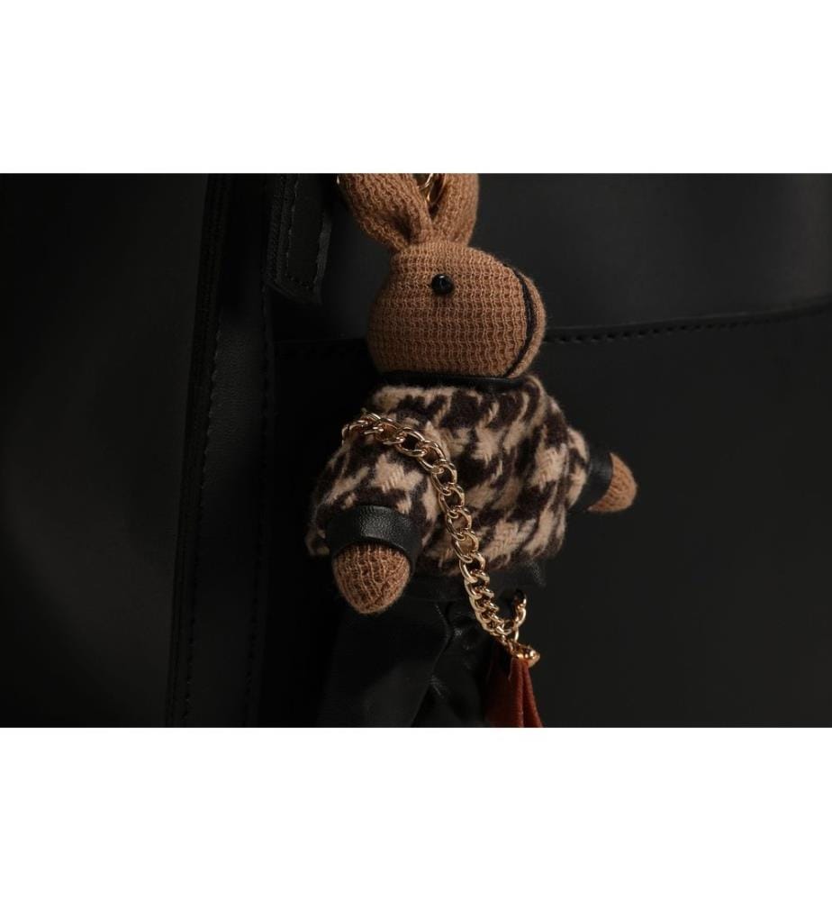 Sac fourre-tout, noir, 100% cuir polyvinylique