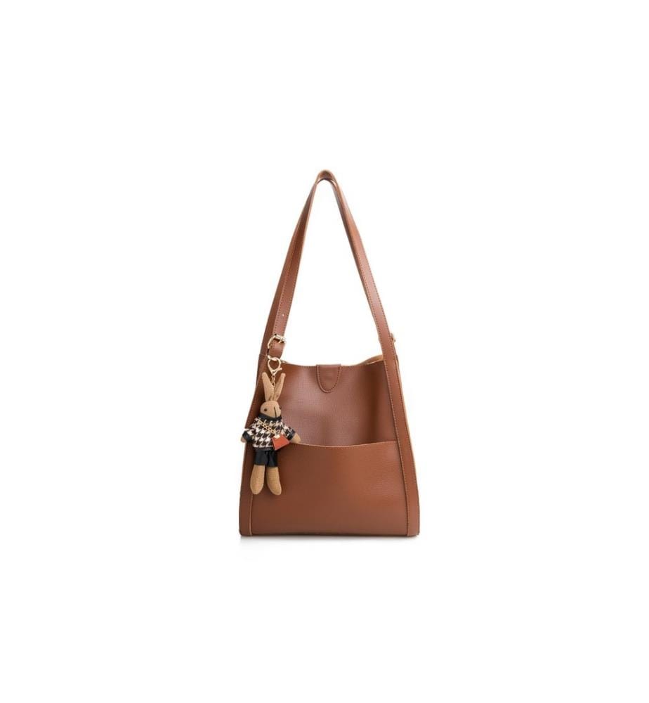 Sac fourre-tout, camel, 100% cuir polyvinylique