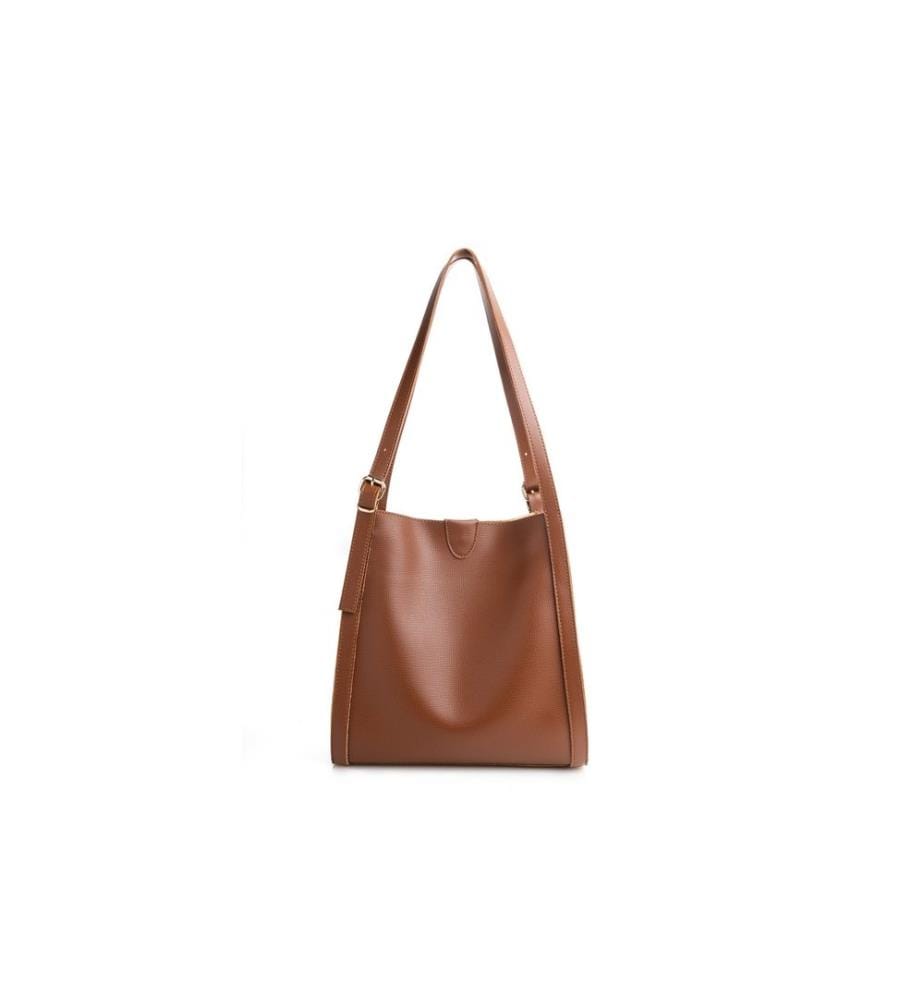 Sac fourre-tout, camel, 100% cuir polyvinylique