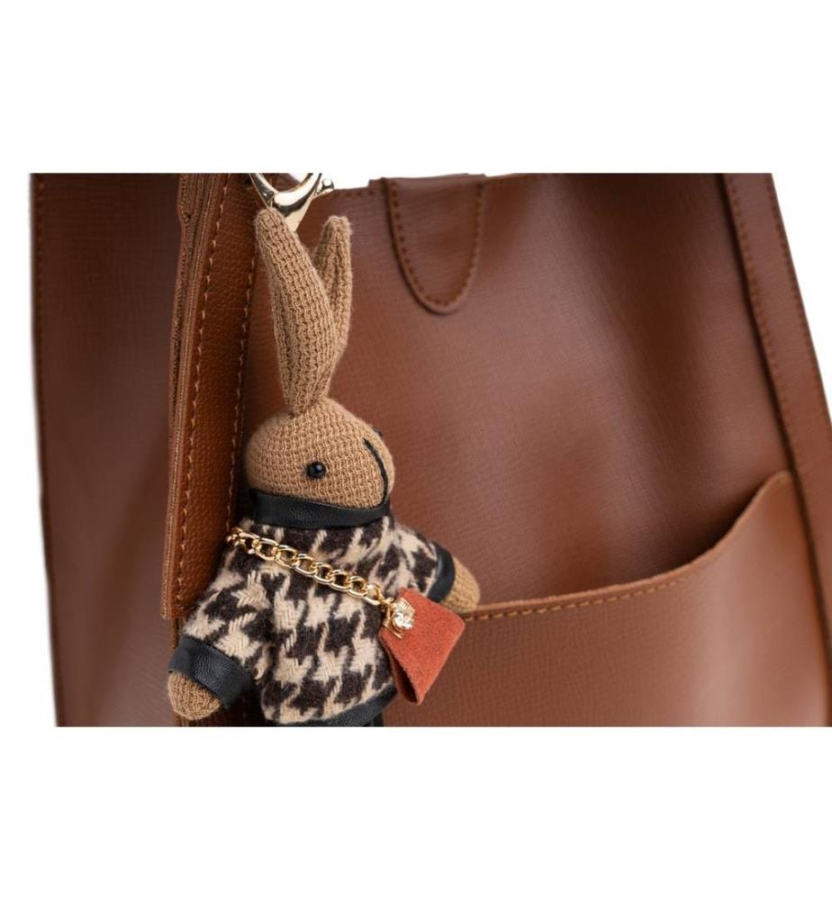 Sac fourre-tout, camel, 100% cuir polyvinylique