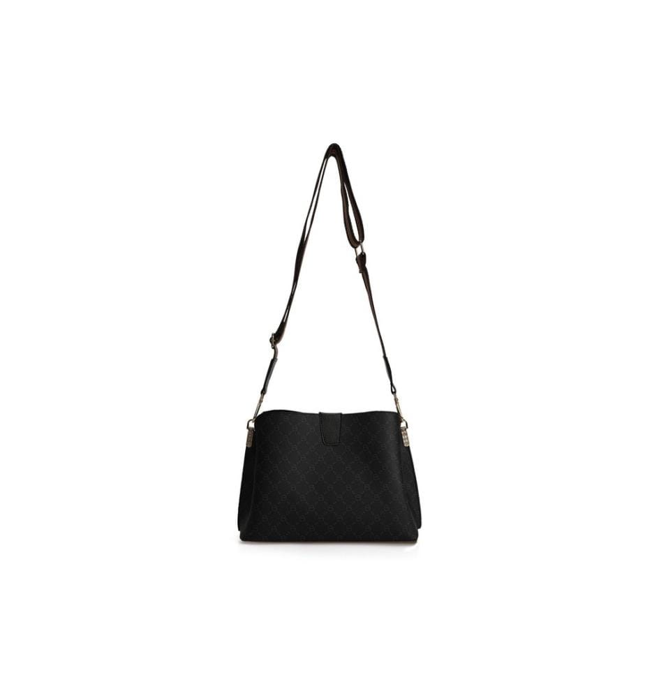 Borsa a tracolla, Nero, Grigio, 100% pelle di polivinile