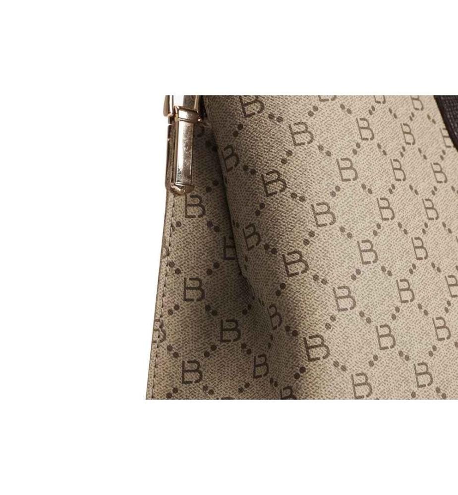 Sac à bandoulière, crème, marron, 100% cuir polyvinylique