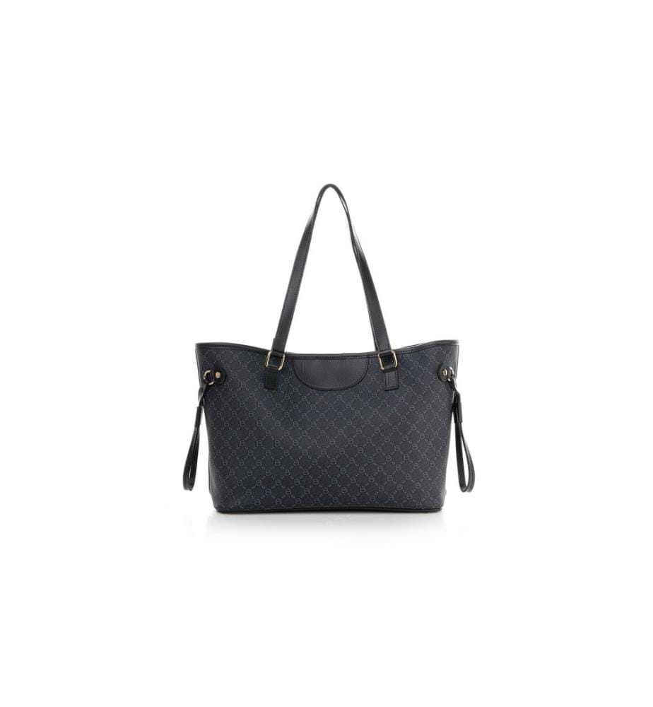 Sac fourre-tout, noir, gris, 100% cuir polyvinylique