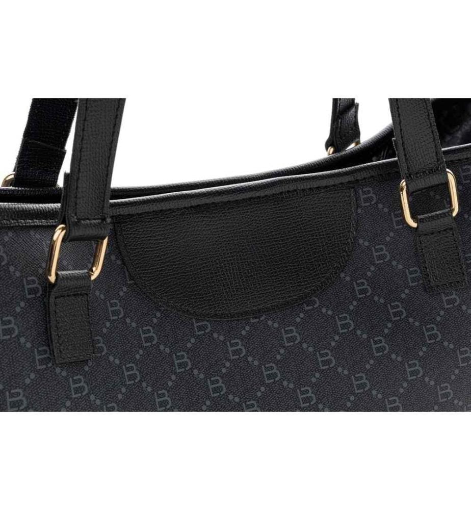 Sac fourre-tout, noir, gris, 100% cuir polyvinylique