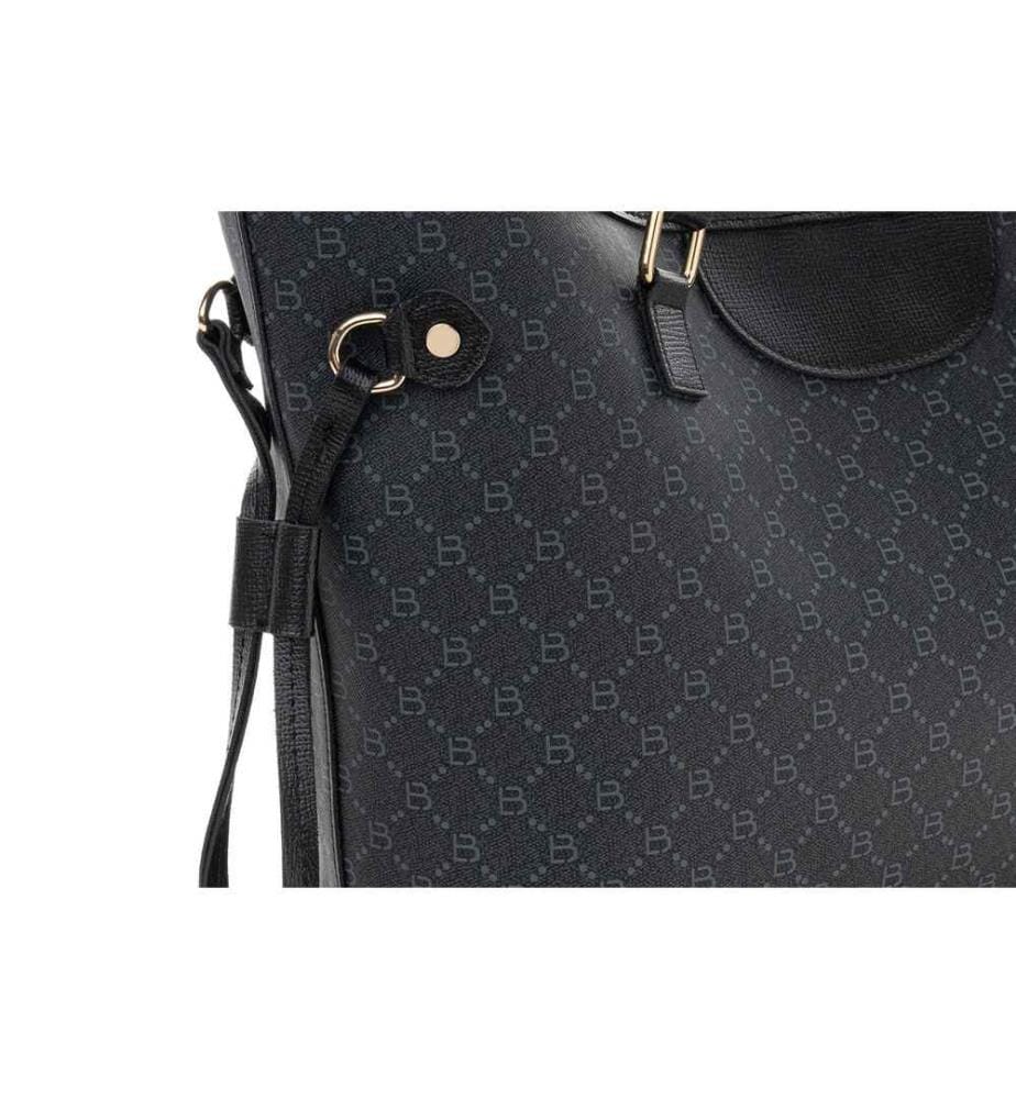 Sac fourre-tout, noir, gris, 100% cuir polyvinylique