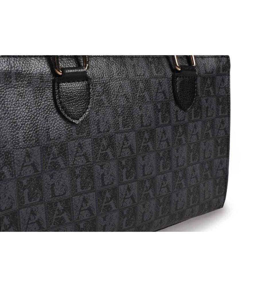 Sac à main, noir, 100% cuir polyvinyle