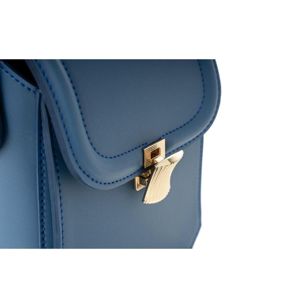 Umhängetasche, Indigoblau, 100% Polyvinyl-Leder