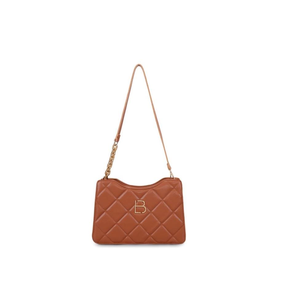 Shoulder Bag, Tan, 100% Polyvinyl Leather