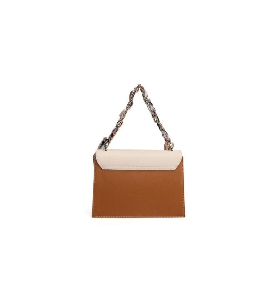 Borsa a tracolla, Crema, Tan, 100% pelle di polivinile