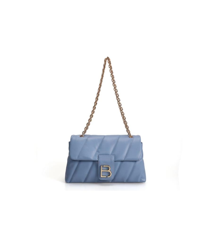 Shoulder Bag, Blue, 100% Polyvinyl Leather