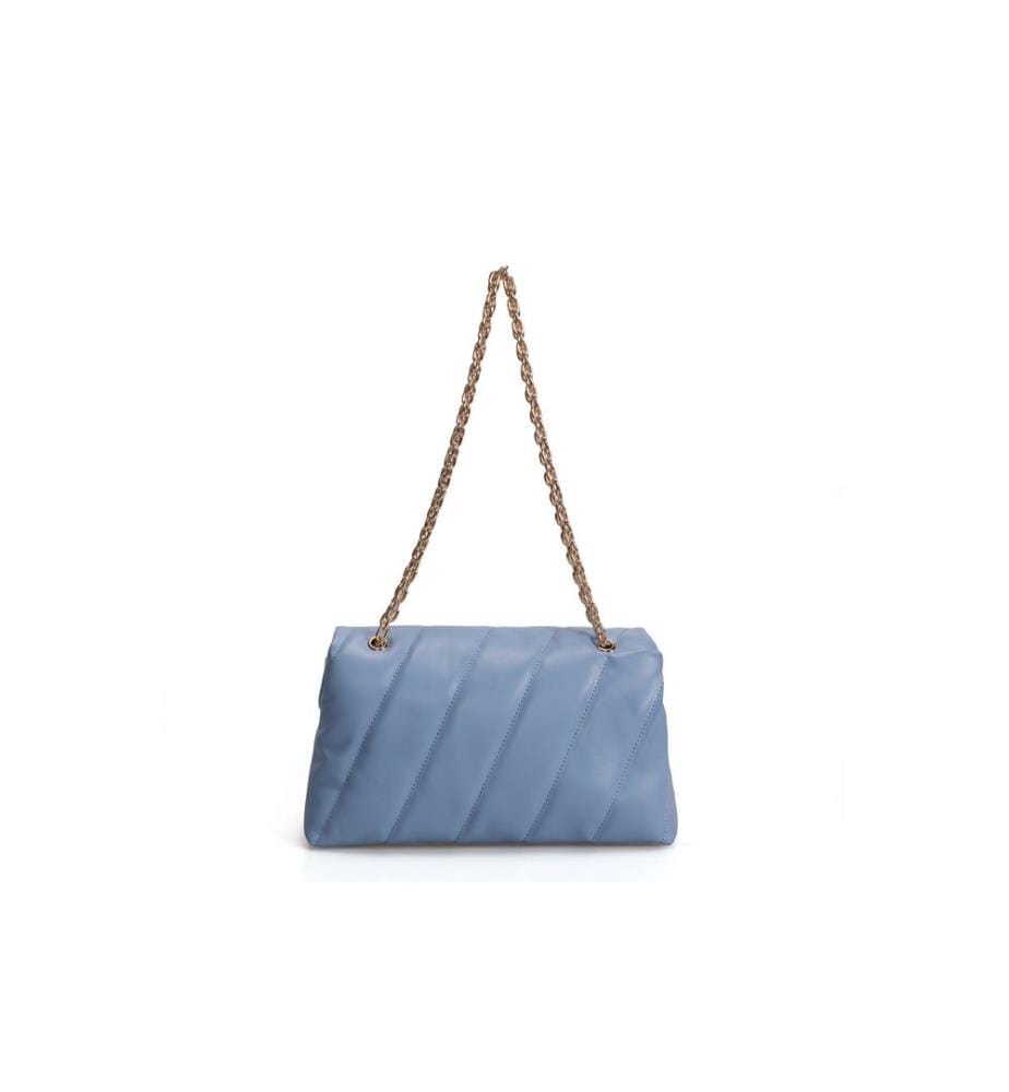 Shoulder Bag, Blue, 100% Polyvinyl Leather