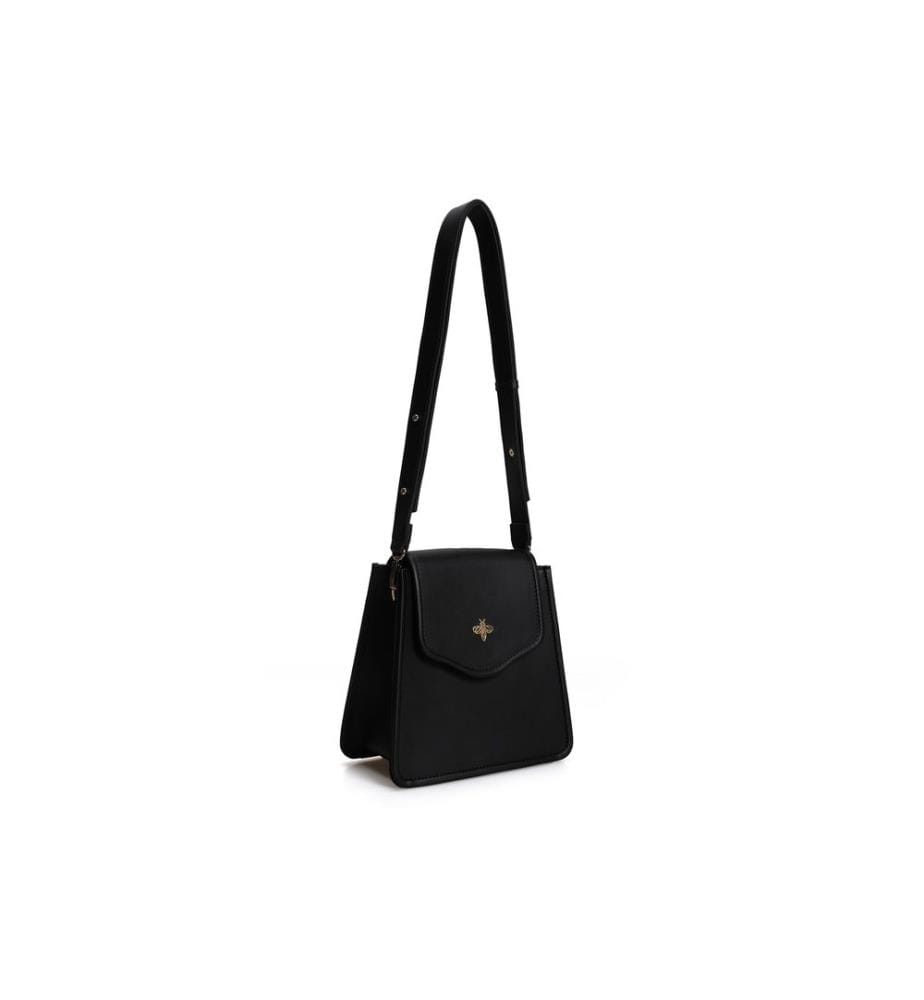Sac à bandoulière, noir, 100% cuir de polyvinyle
