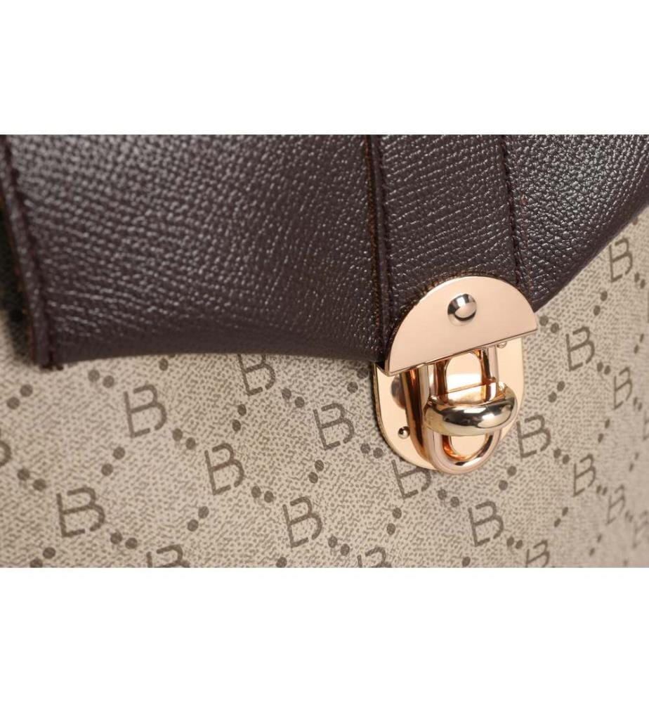 Sac à dos, Cream, Brown, 100% Polyvinyl Leather