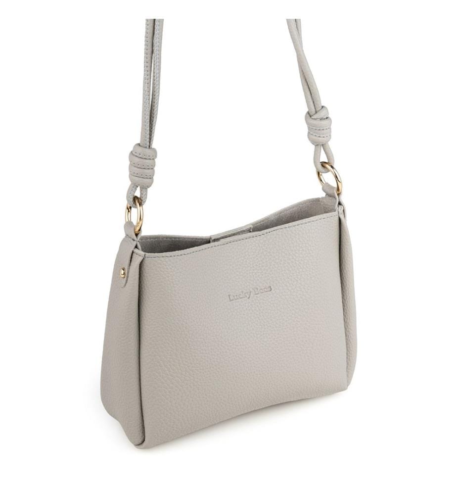 Sac à bandoulière, gris, 100% cuir de polyvinyle