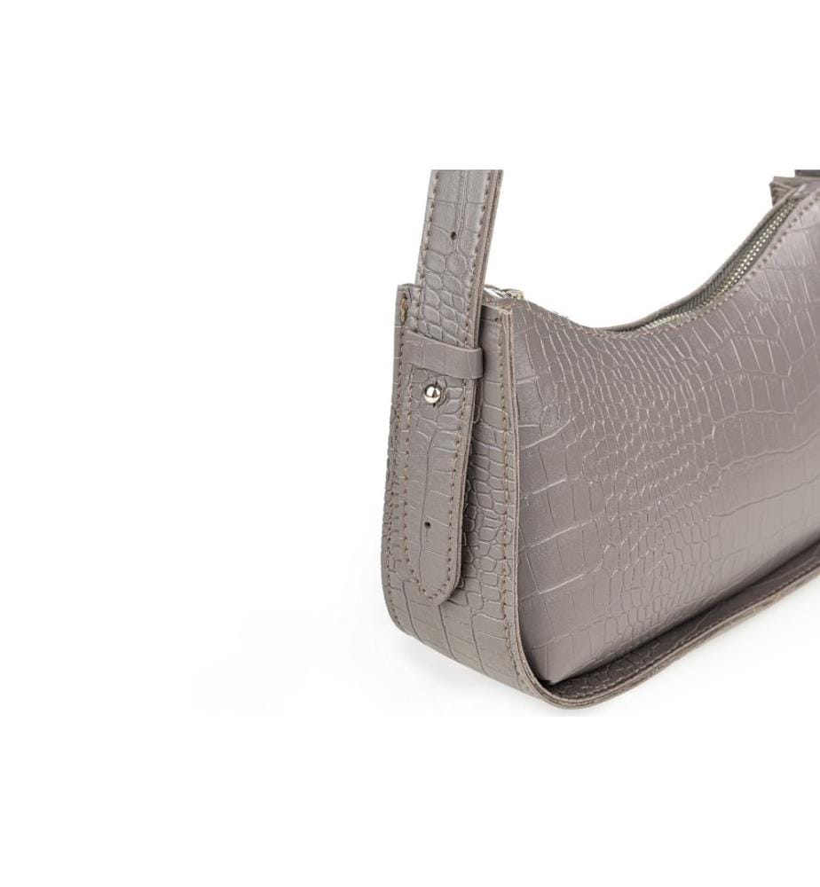 Umhängetasche, Grau, 100% Polyvinyl Leder