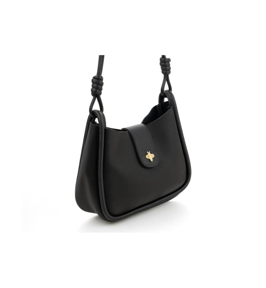 Sac à bandoulière, noir, 100% cuir de polyvinyle