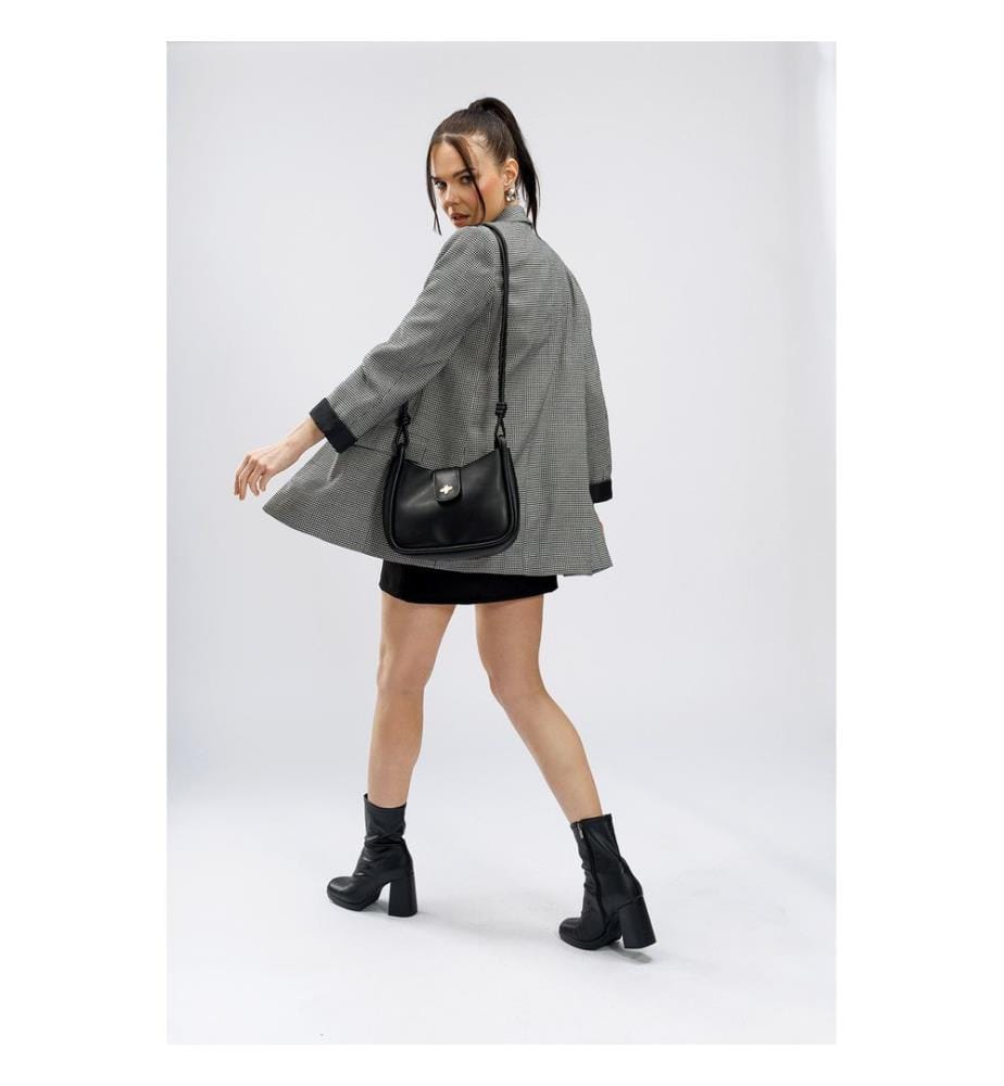 Sac à bandoulière, noir, 100% cuir de polyvinyle