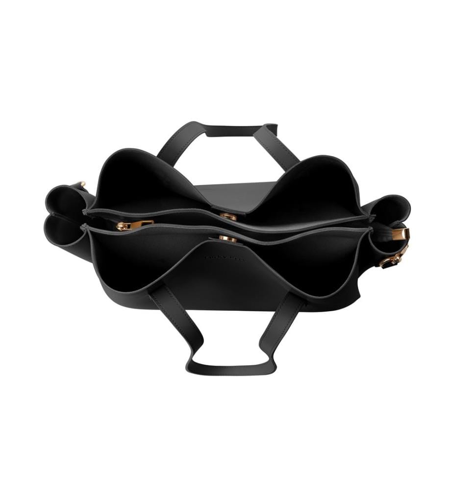 Tragetasche, schwarz, 100 % POLYVINYL-LEDER