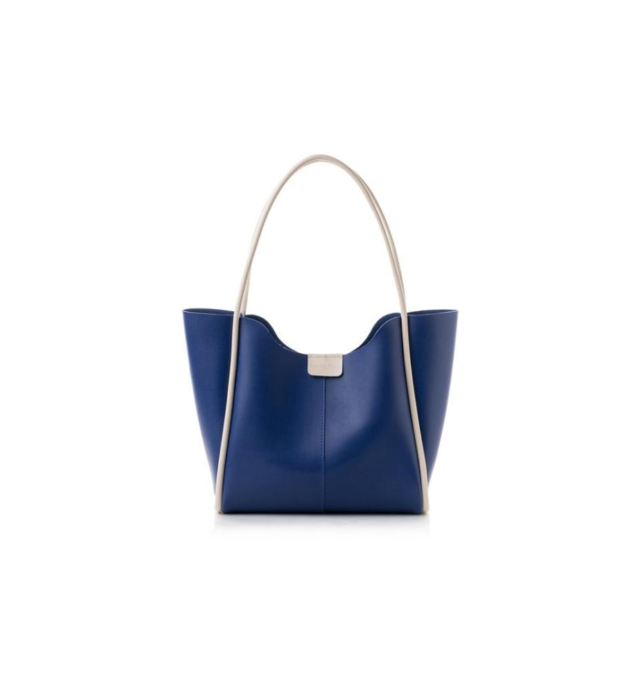 Sac fourre-tout, bleu sax, crème, 100 % POLYVINYL LEATHER