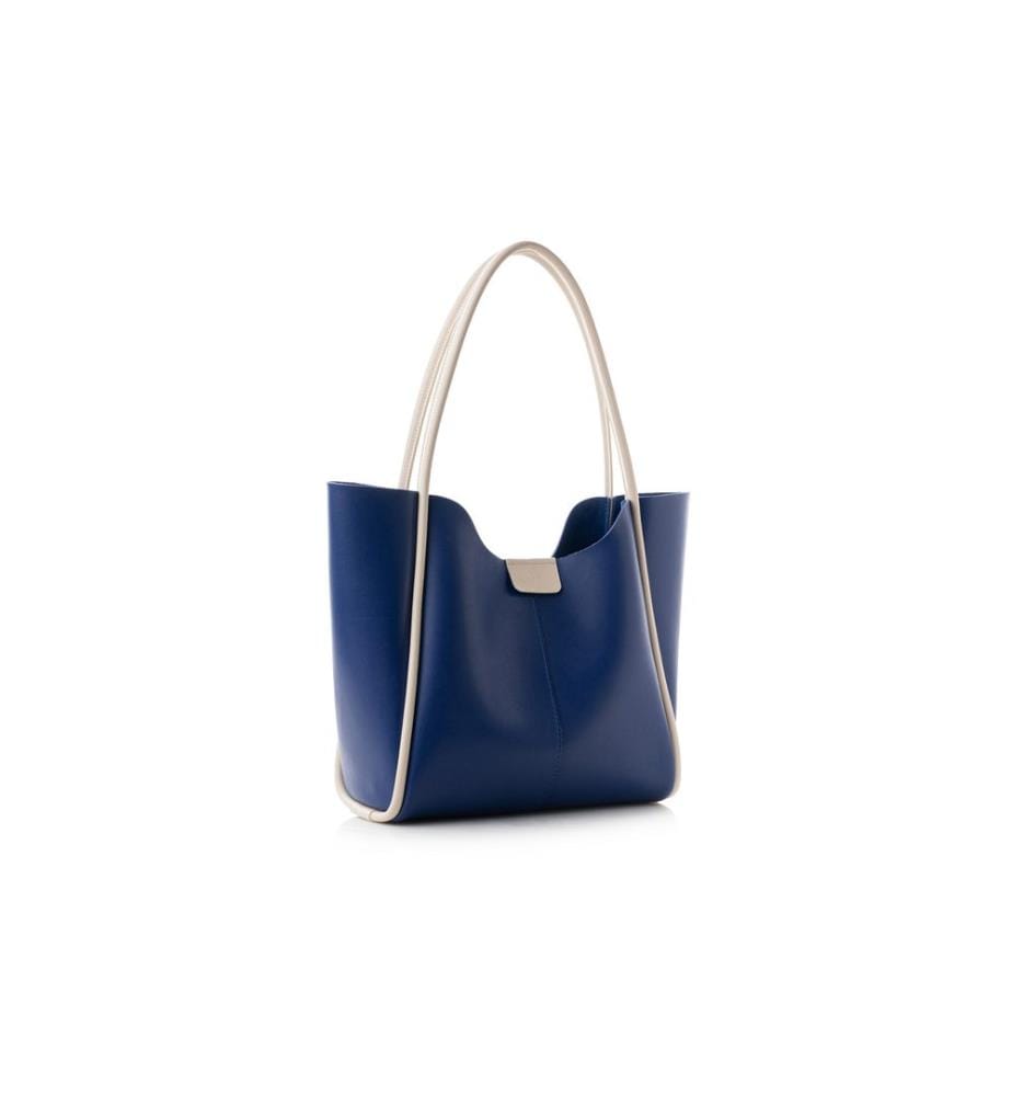 Sac fourre-tout, bleu sax, crème, 100 % POLYVINYL LEATHER