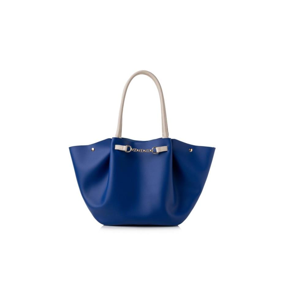 Sac fourre-tout, bleu sax, crème, 100 % POLYVINYL LEATHER