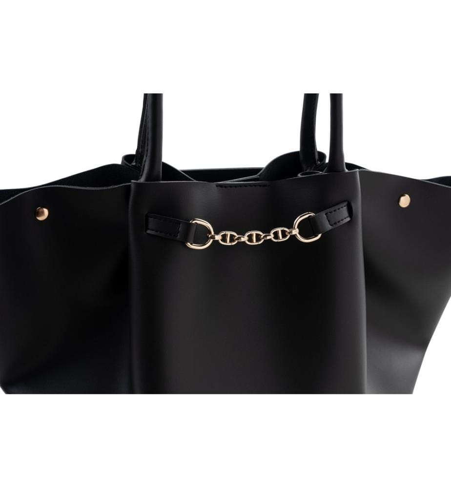 Tragetasche, schwarz, 100 % POLYVINYL-LEDER
